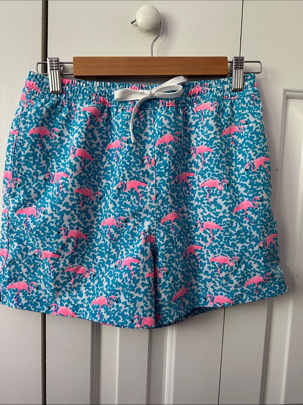 Youth Chubbies Blue & Pink Flamingo Print Drawstring Shorts